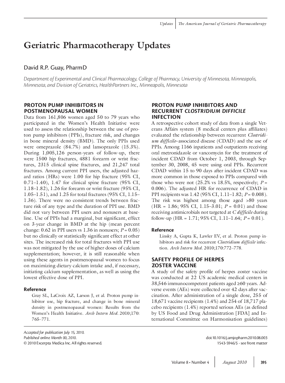 Geriatric pharmacotherapy updates