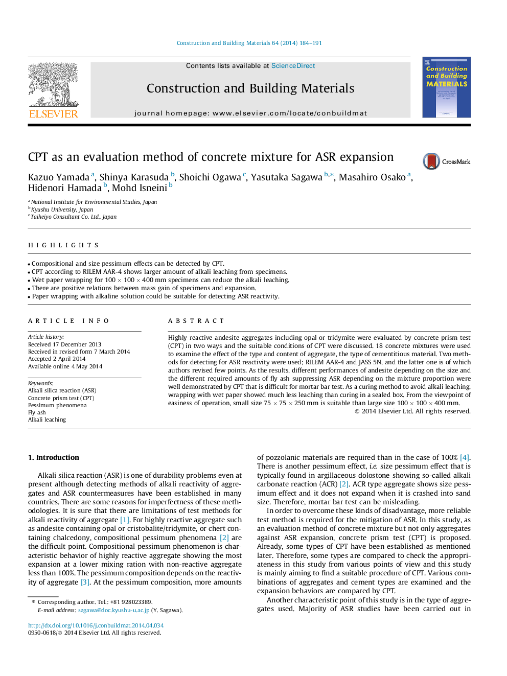 CPT as an evaluation method of concrete mixture for ASR expansion