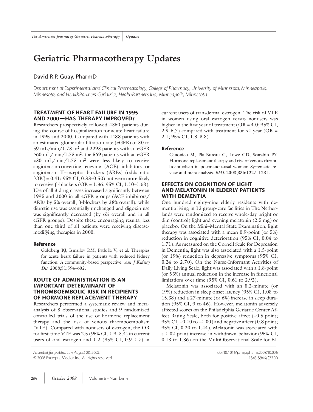 عکس صفحه اول مقاله: Geriatric pharmacotherapy updates Geriatric pharmacotherapy updates