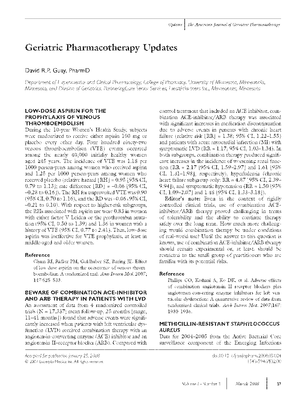 Geriatric pharmacotherapy updates