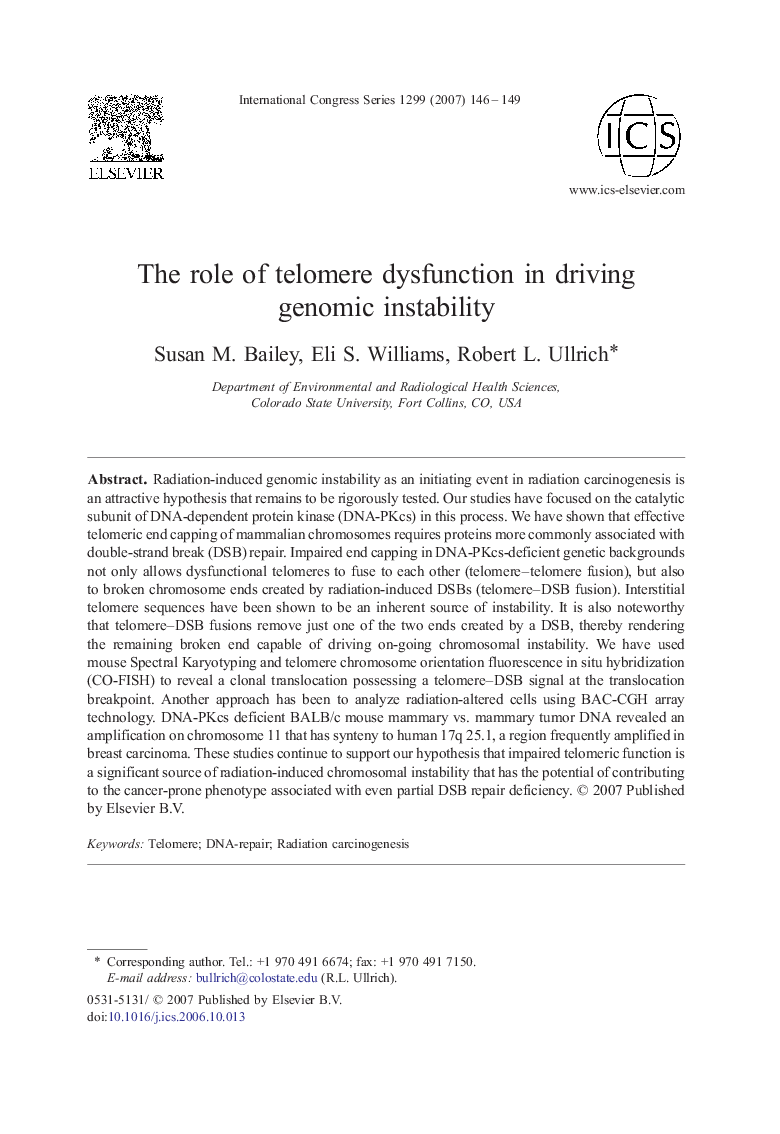 The role of telomere dysfunction in driving genomic instability