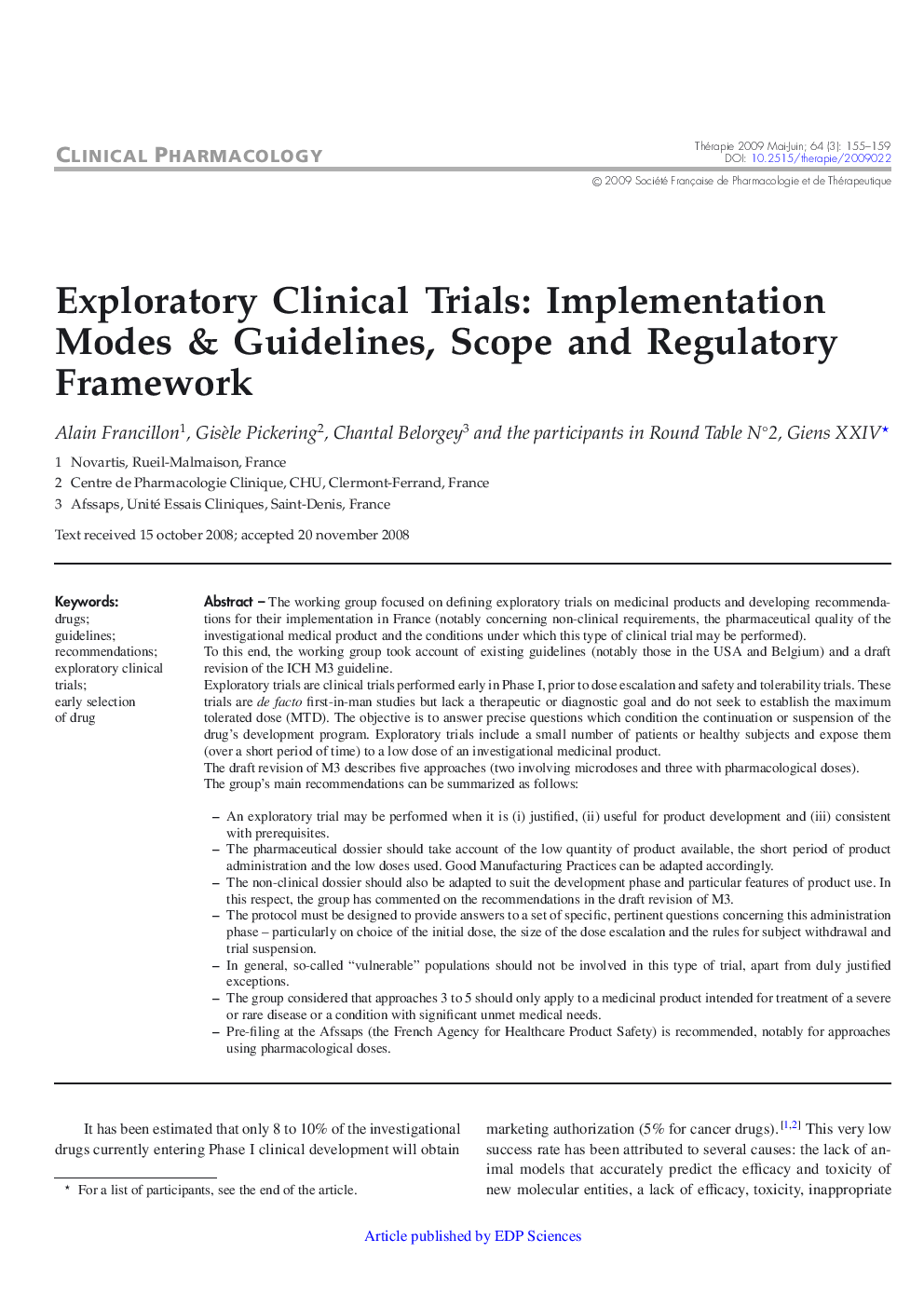 Exploratory Clinical Trials: Implementation Modes & Guidelines, Scope and Regulatory Framework