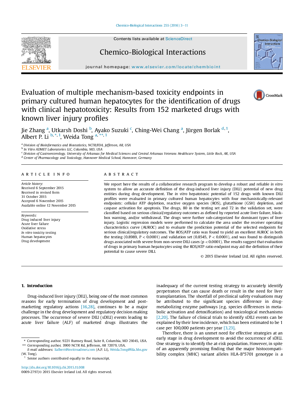 Evaluation of multiple mechanism-based toxicity endpoints in primary cultured human hepatocytes for the identification of drugs with clinical hepatotoxicity: Results from 152 marketed drugs with known liver injury profiles