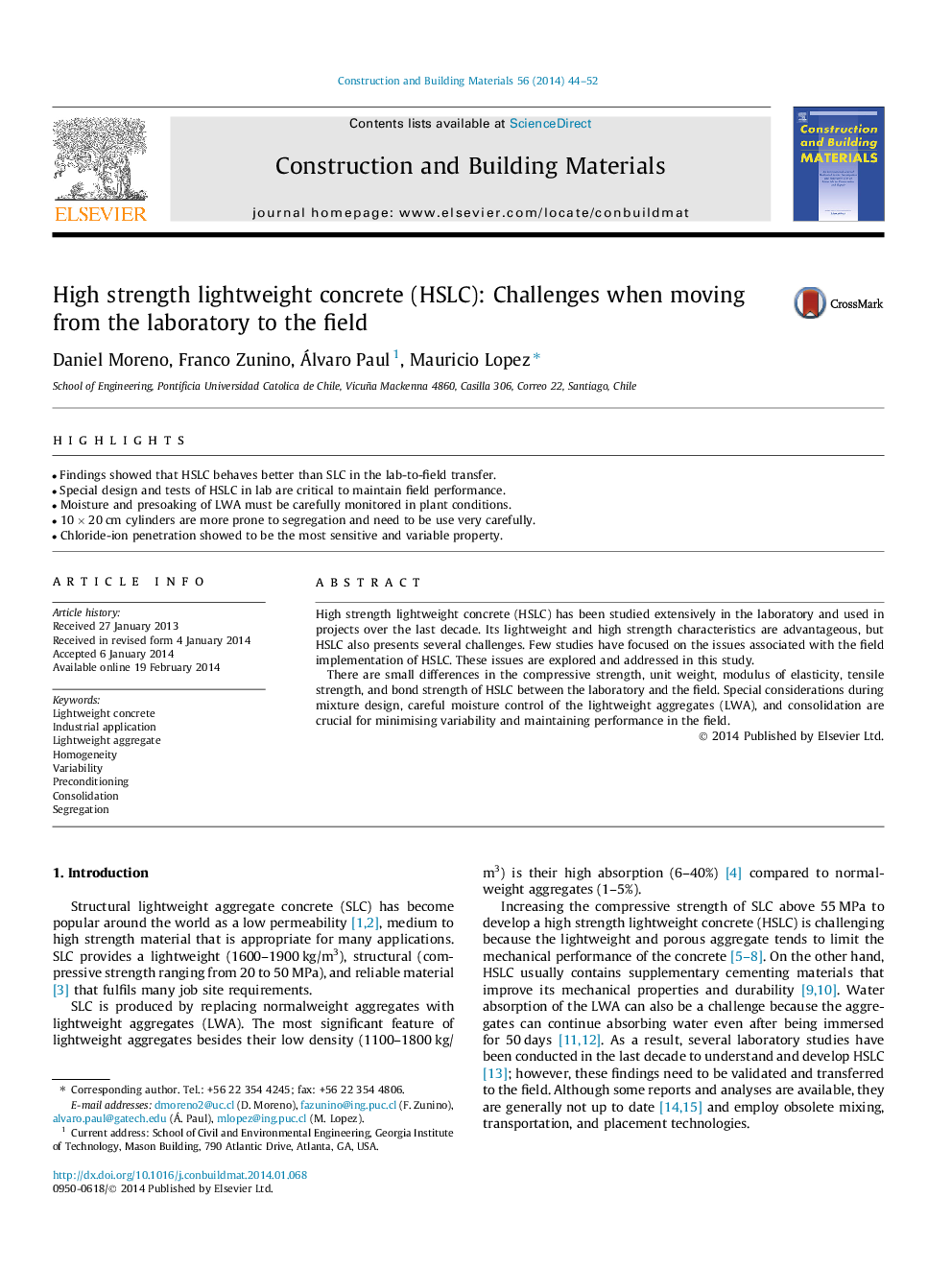 High strength lightweight concrete (HSLC): Challenges when moving from the laboratory to the field