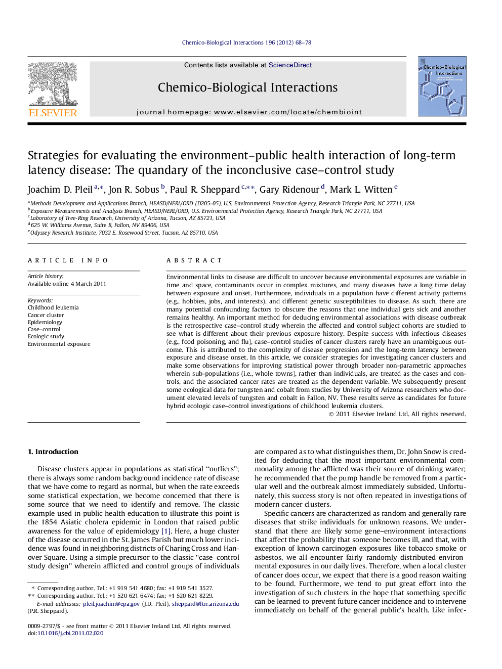 Strategies for evaluating the environment–public health interaction of long-term latency disease: The quandary of the inconclusive case–control study