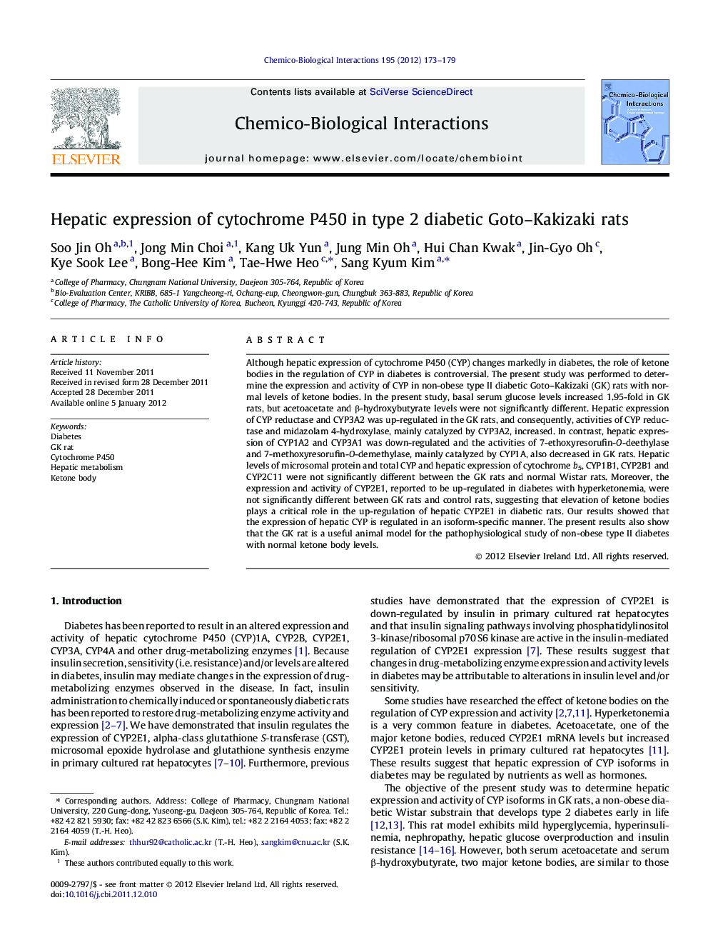 Hepatic expression of cytochrome P450 in type 2 diabetic Goto–Kakizaki rats