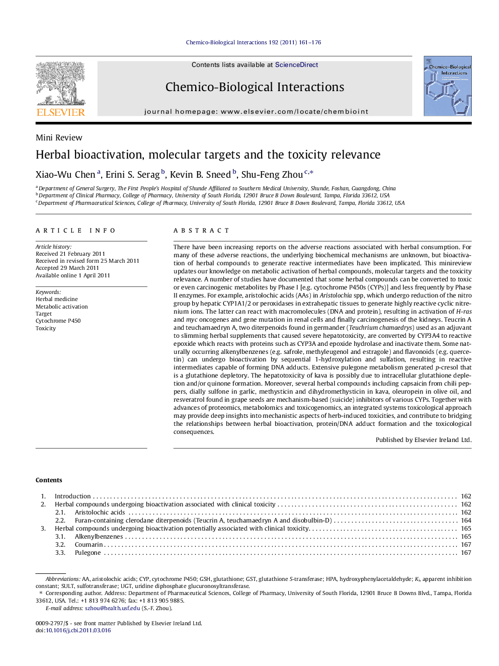 Herbal bioactivation, molecular targets and the toxicity relevance