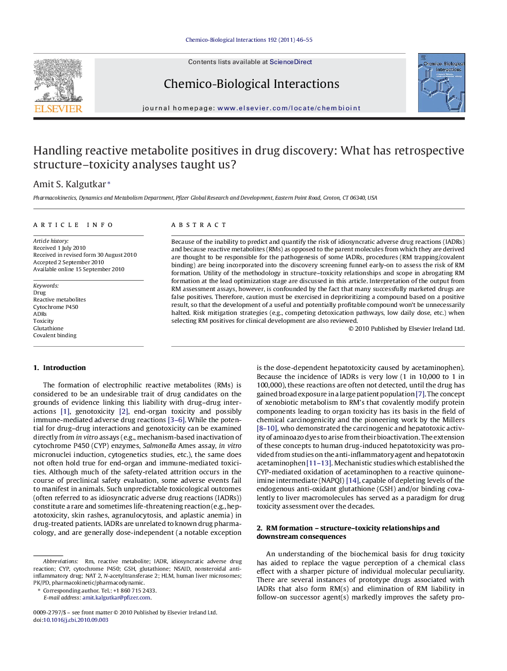 Handling reactive metabolite positives in drug discovery: What has retrospective structure–toxicity analyses taught us?