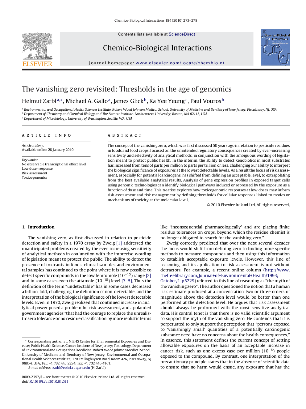 The vanishing zero revisited: Thresholds in the age of genomics