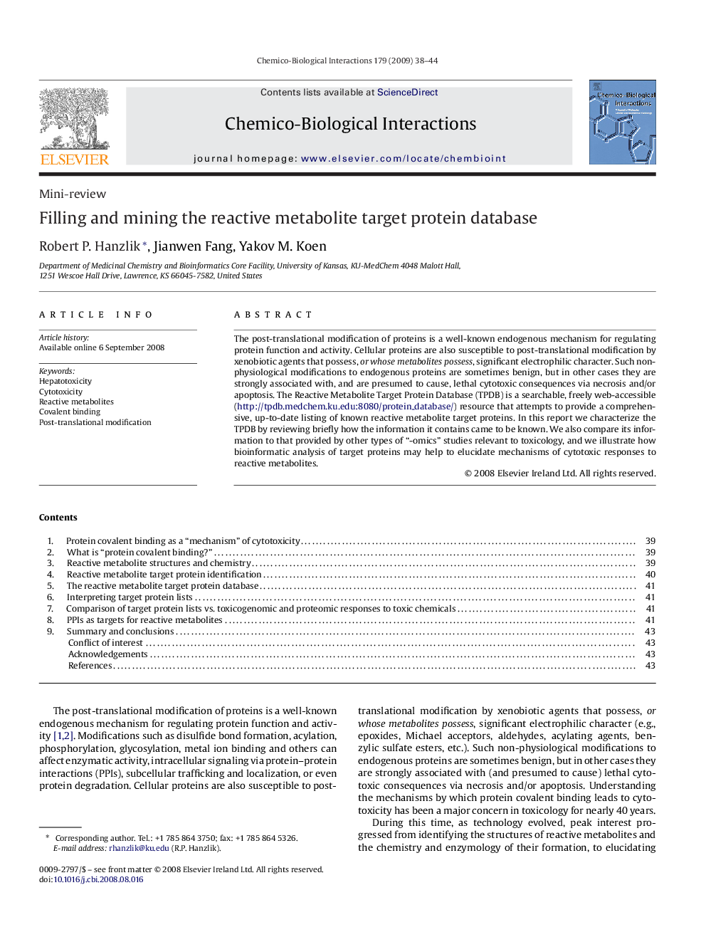 Filling and mining the reactive metabolite target protein database