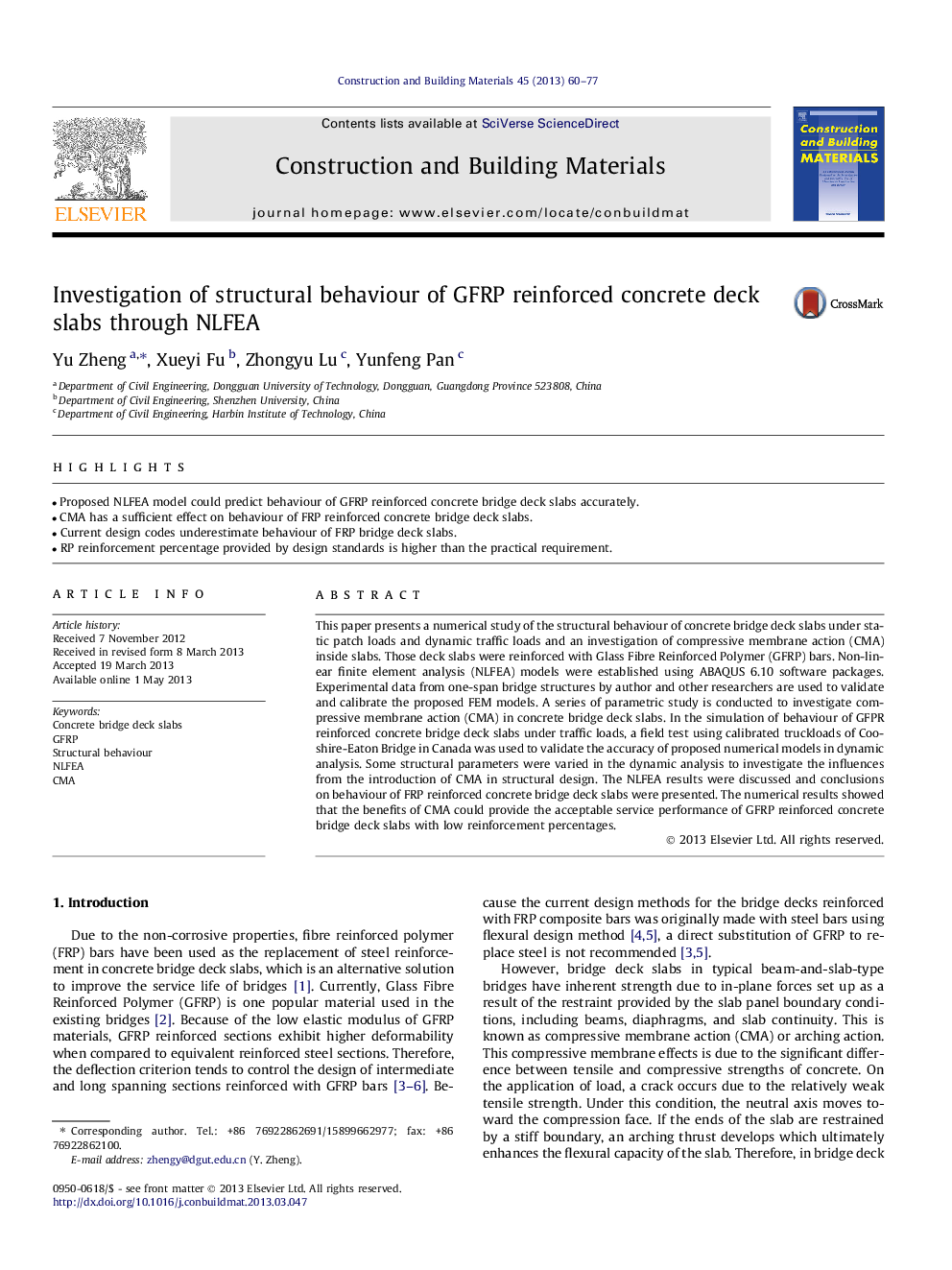 Investigation of structural behaviour of GFRP reinforced concrete deck slabs through NLFEA