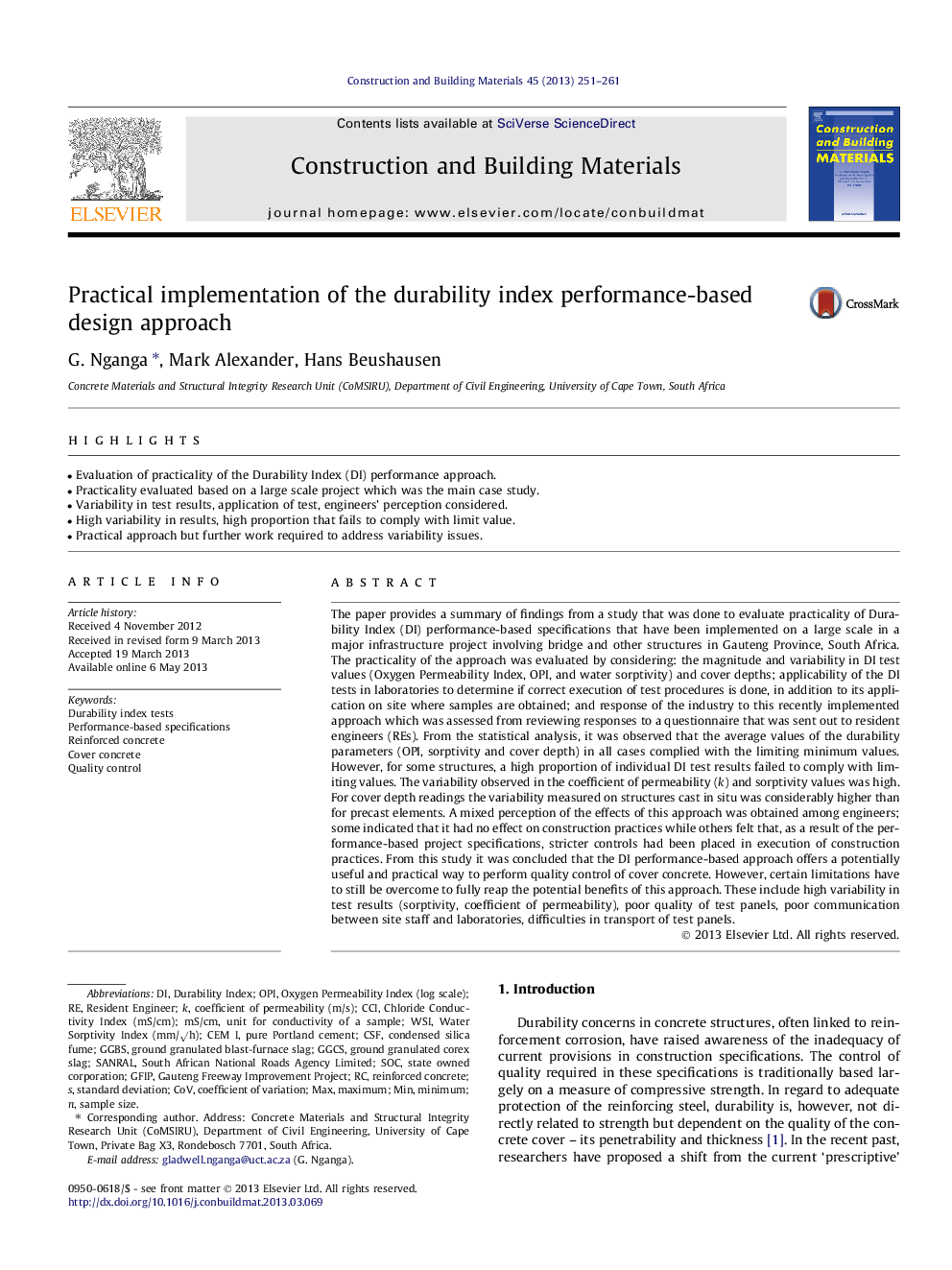 Practical implementation of the durability index performance-based design approach