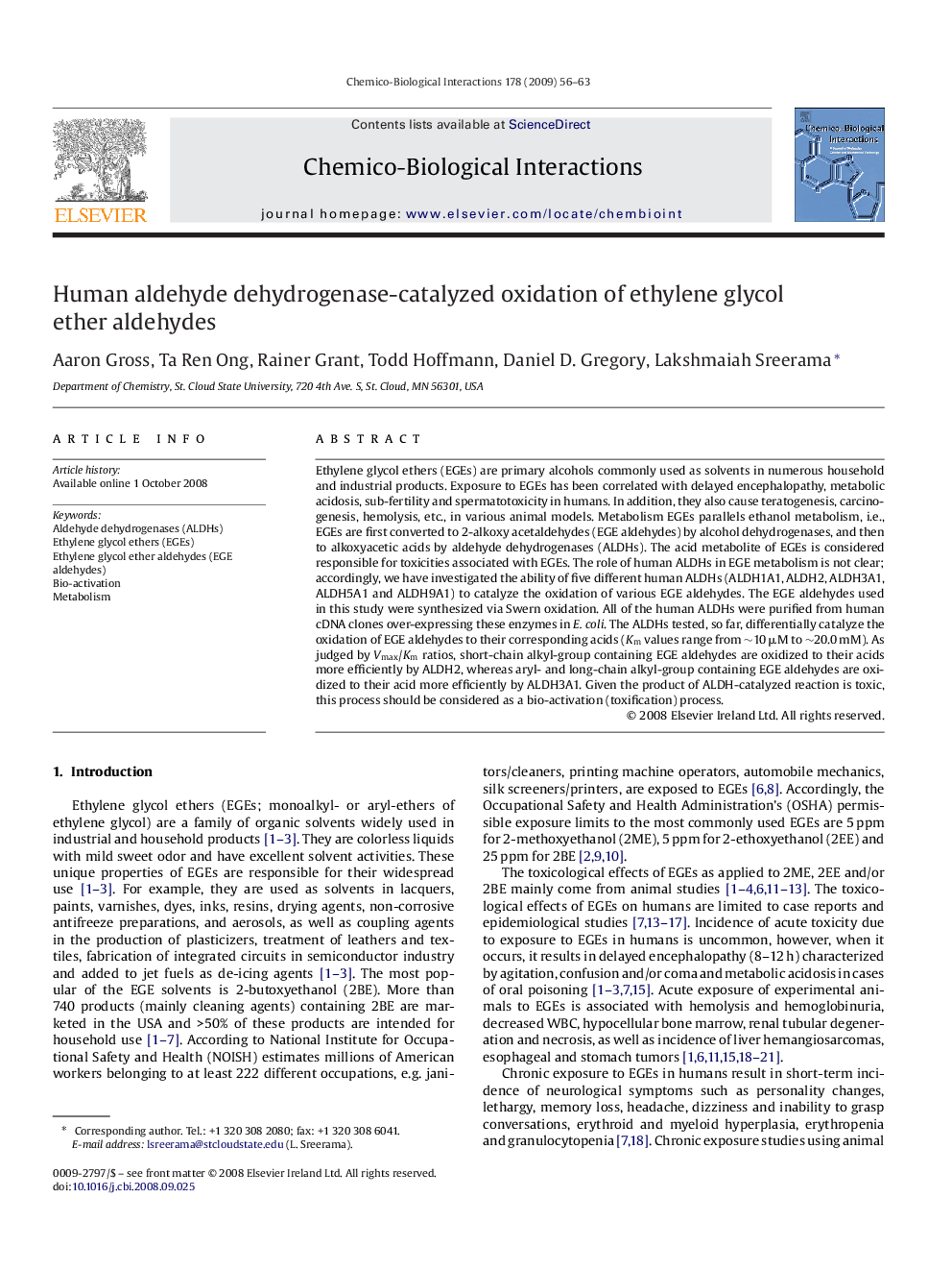 Human aldehyde dehydrogenase-catalyzed oxidation of ethylene glycol ether aldehydes