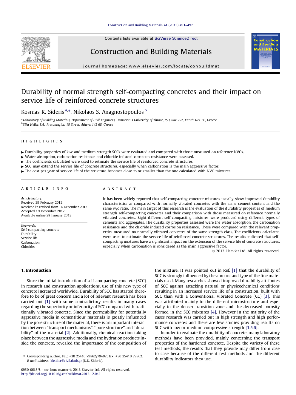 Durability of normal strength self-compacting concretes and their impact on service life of reinforced concrete structures