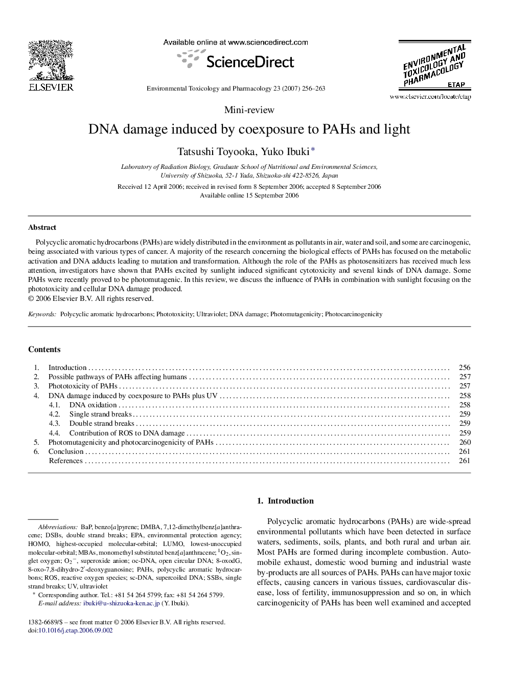 DNA damage induced by coexposure to PAHs and light