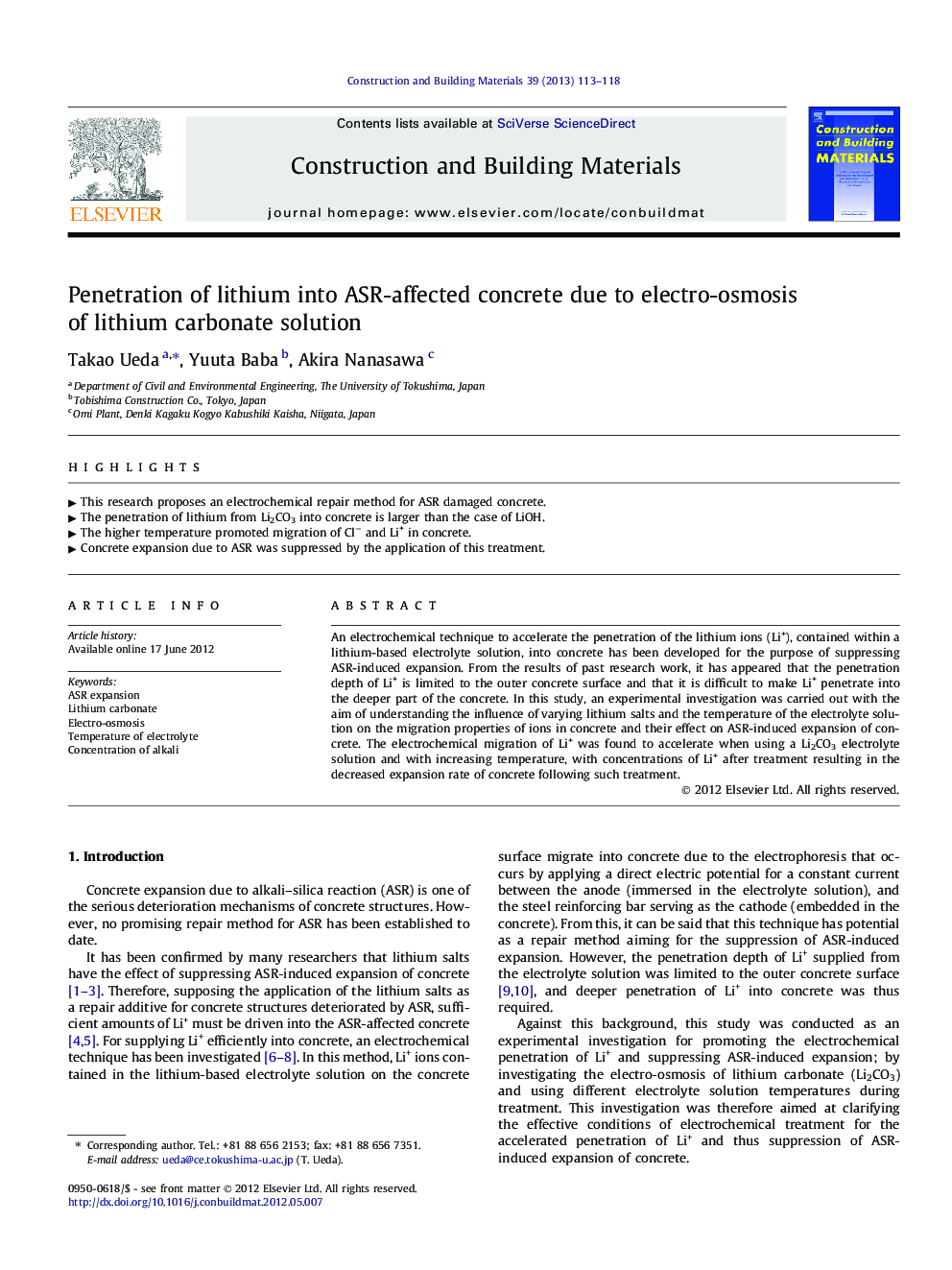 Penetration of lithium into ASR-affected concrete due to electro-osmosis of lithium carbonate solution