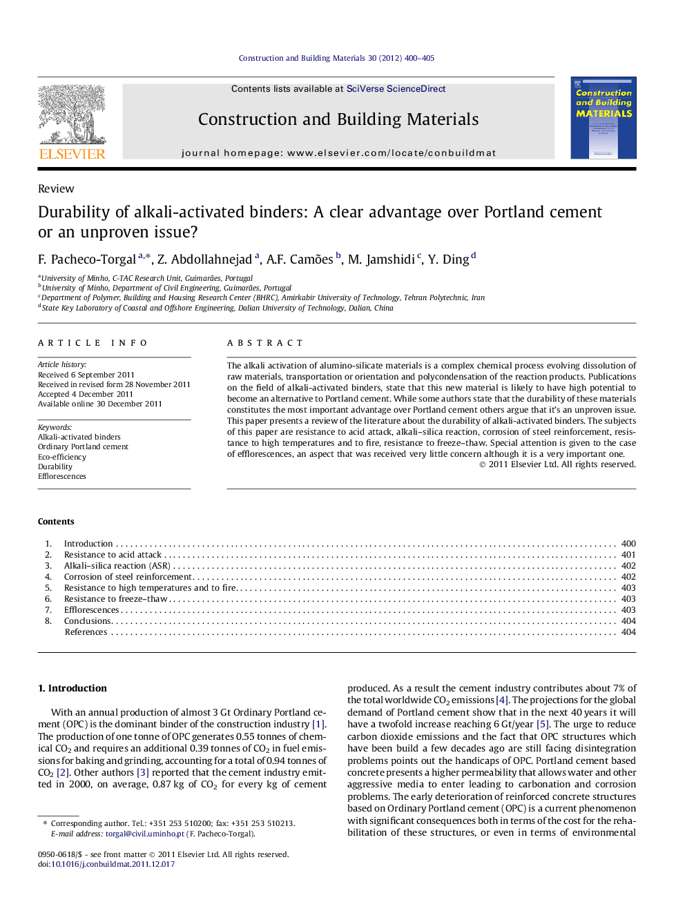 Durability of alkali-activated binders: A clear advantage over Portland cement or an unproven issue?