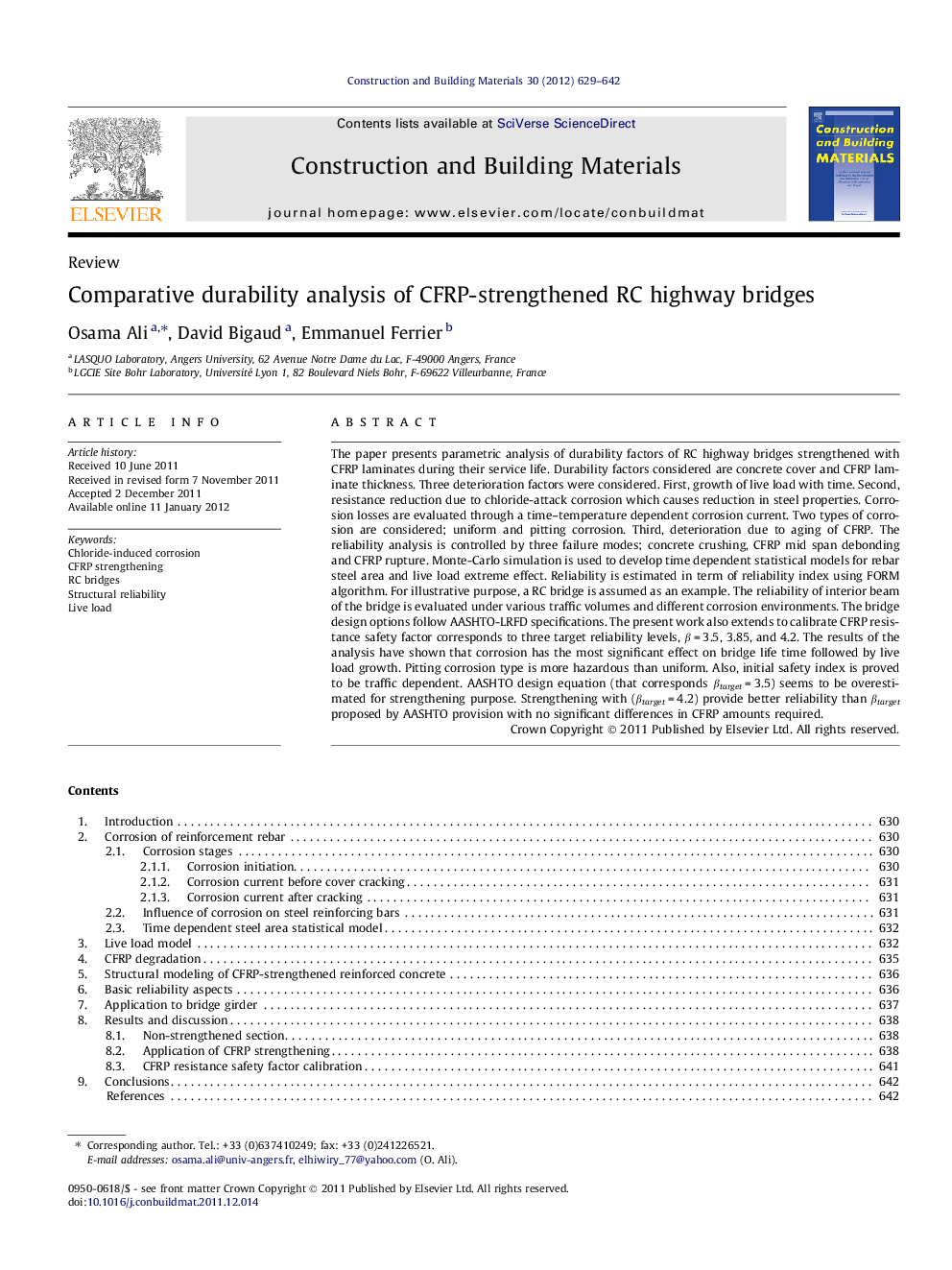 Comparative durability analysis of CFRP-strengthened RC highway bridges