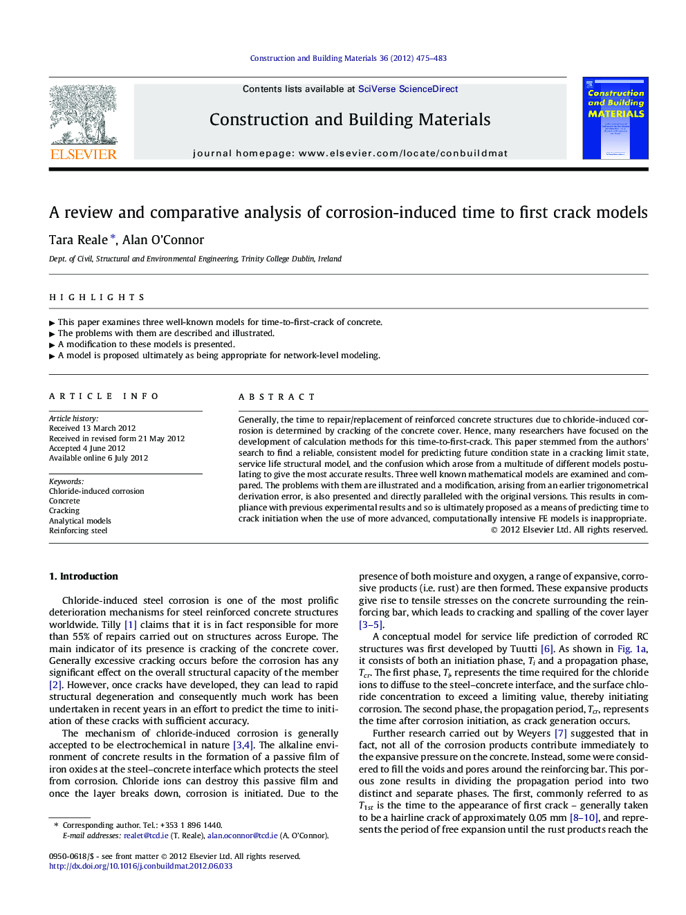 A review and comparative analysis of corrosion-induced time to first crack models