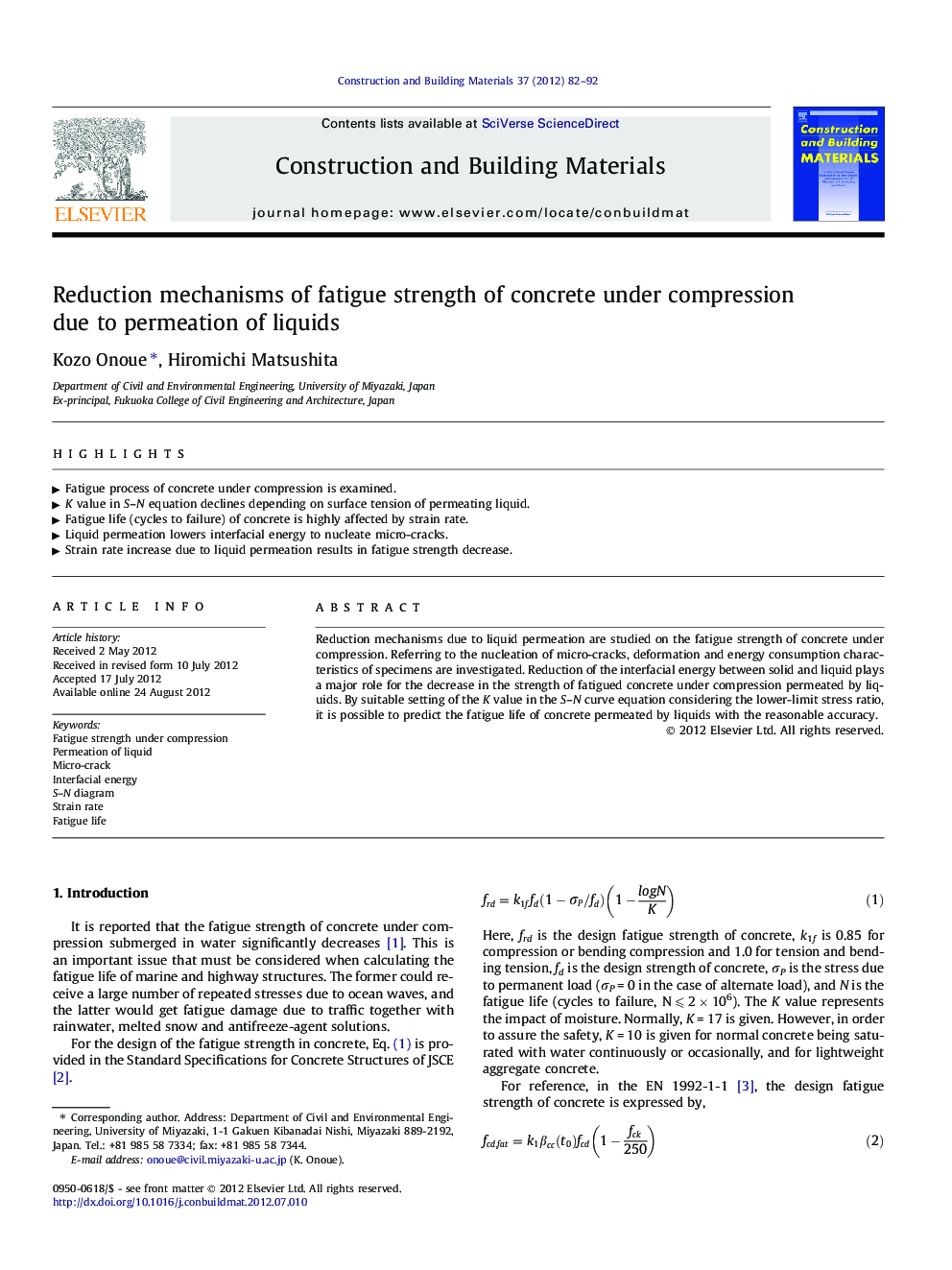 Reduction mechanisms of fatigue strength of concrete under compression due to permeation of liquids