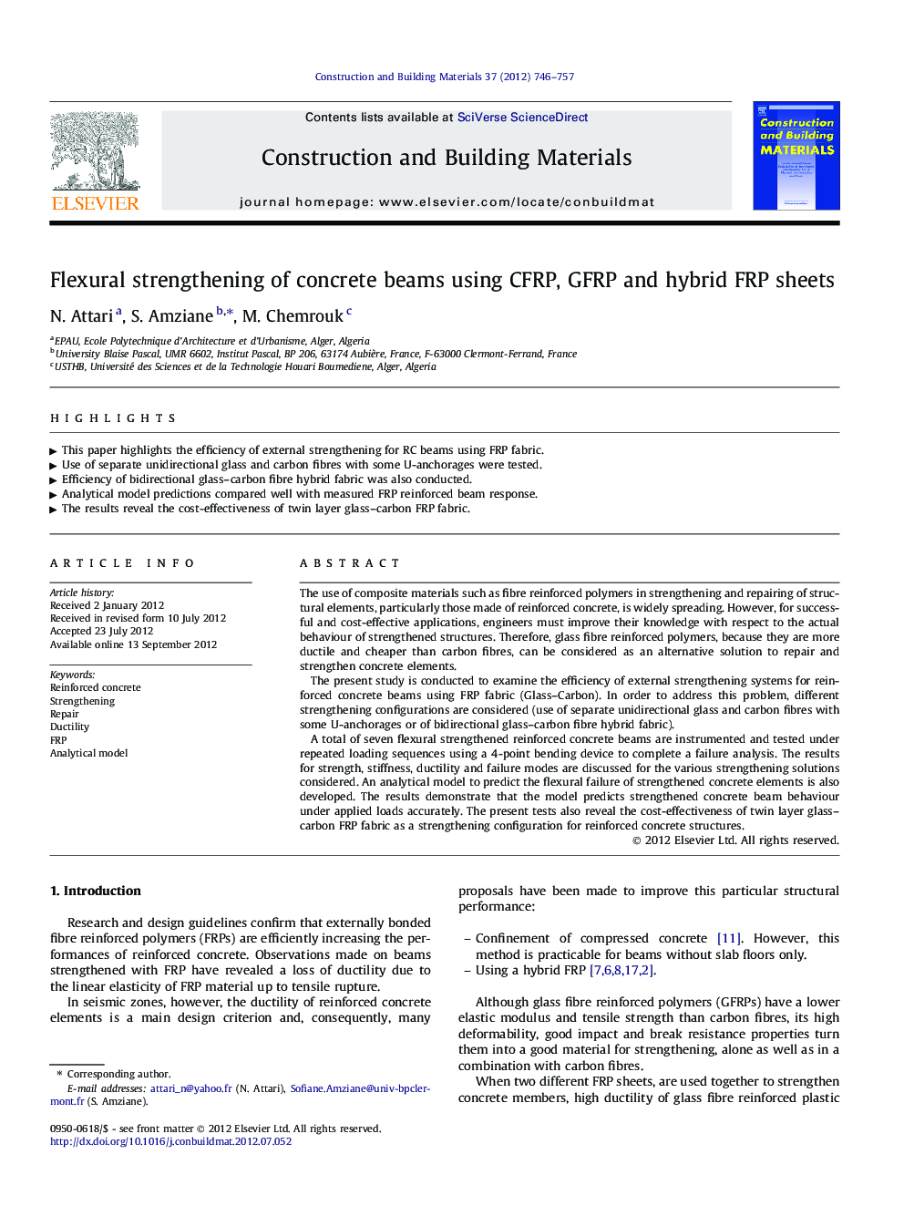 Flexural strengthening of concrete beams using CFRP, GFRP and hybrid FRP sheets