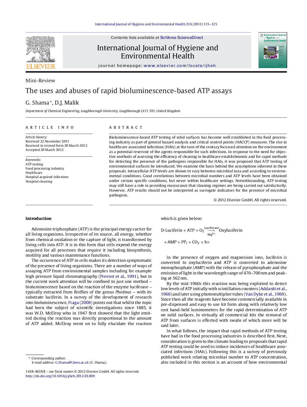 The uses and abuses of rapid bioluminescence-based ATP assays