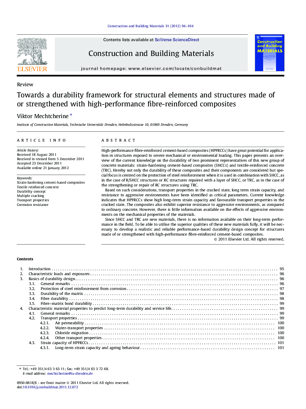 Towards a durability framework for structural elements and structures made of or strengthened with high-performance fibre-reinforced composites