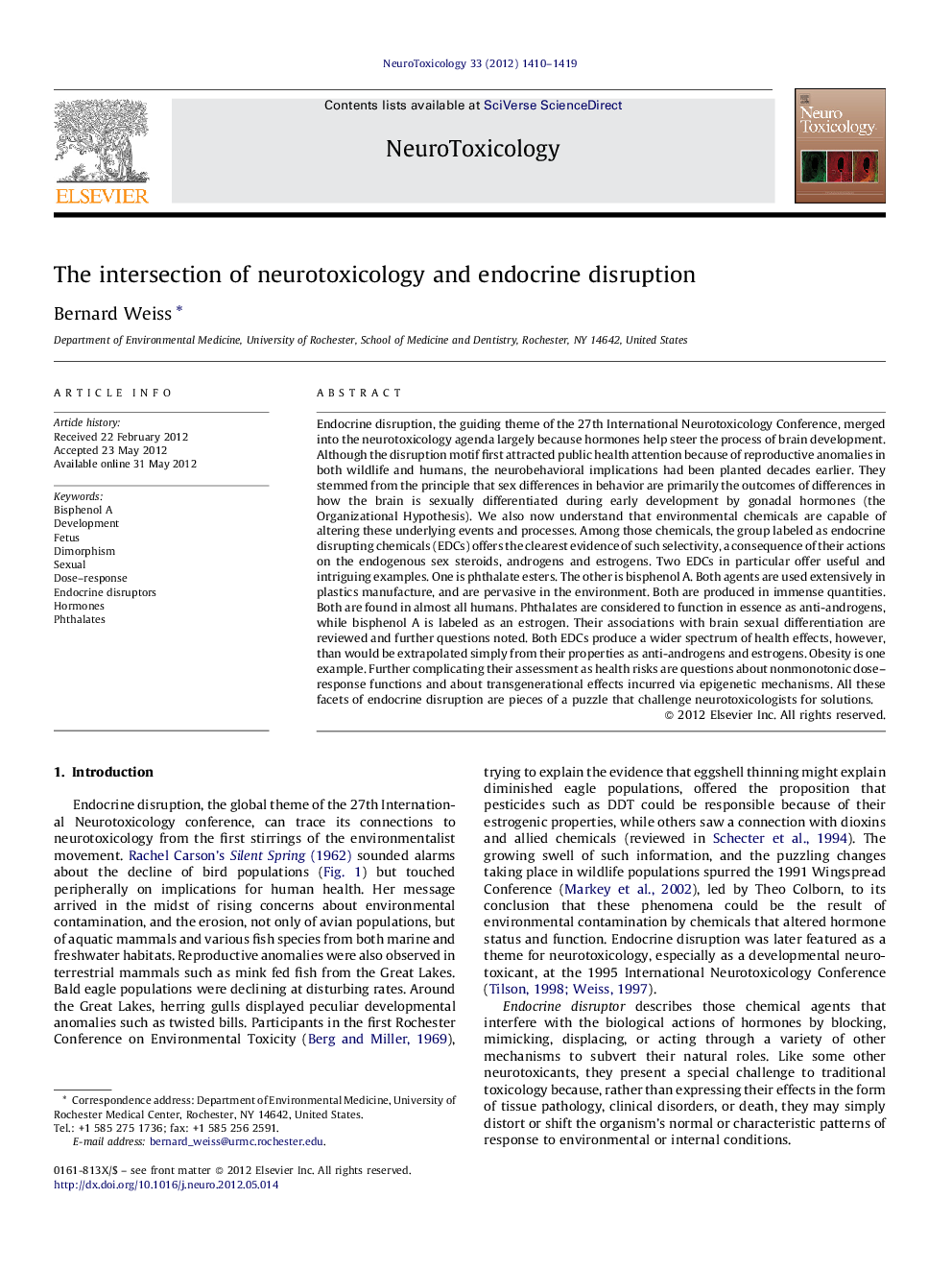 The intersection of neurotoxicology and endocrine disruption