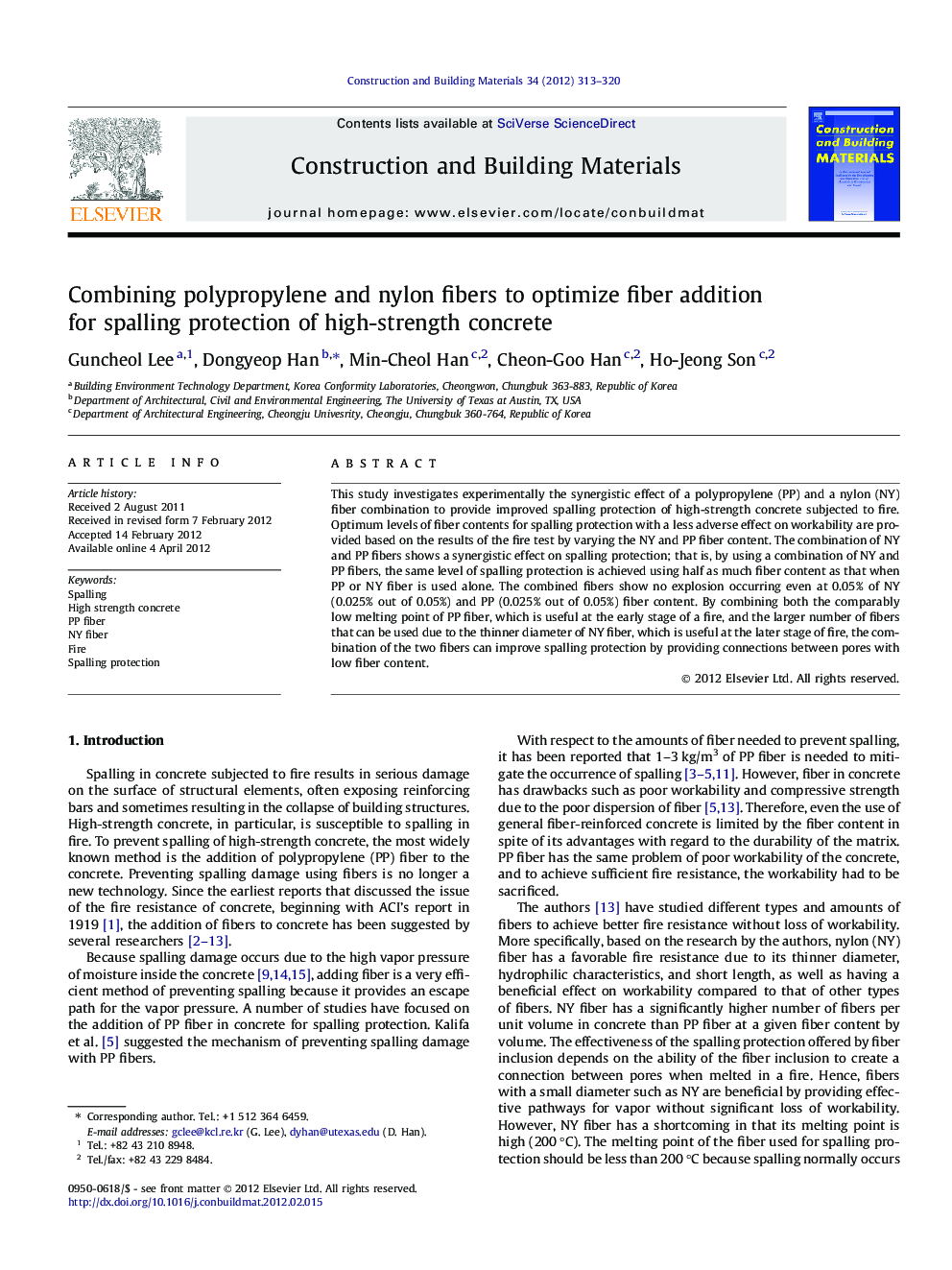 Combining polypropylene and nylon fibers to optimize fiber addition for spalling protection of high-strength concrete