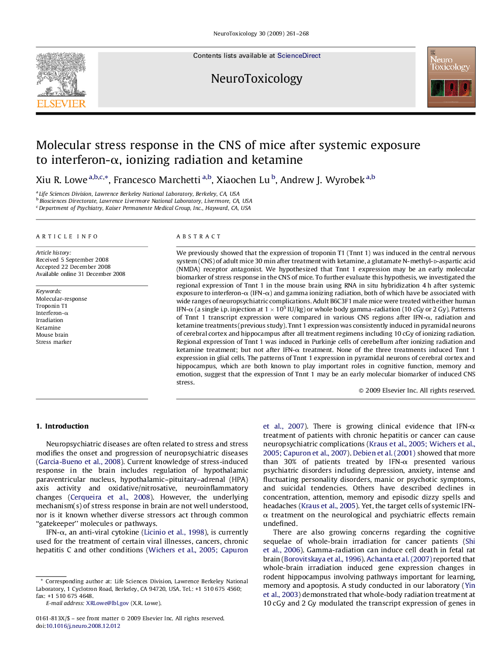 Molecular stress response in the CNS of mice after systemic exposure to interferon-α, ionizing radiation and ketamine