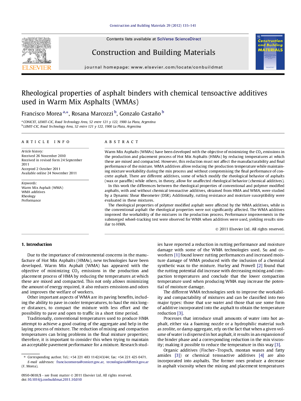 Rheological properties of asphalt binders with chemical tensoactive additives used in Warm Mix Asphalts (WMAs)