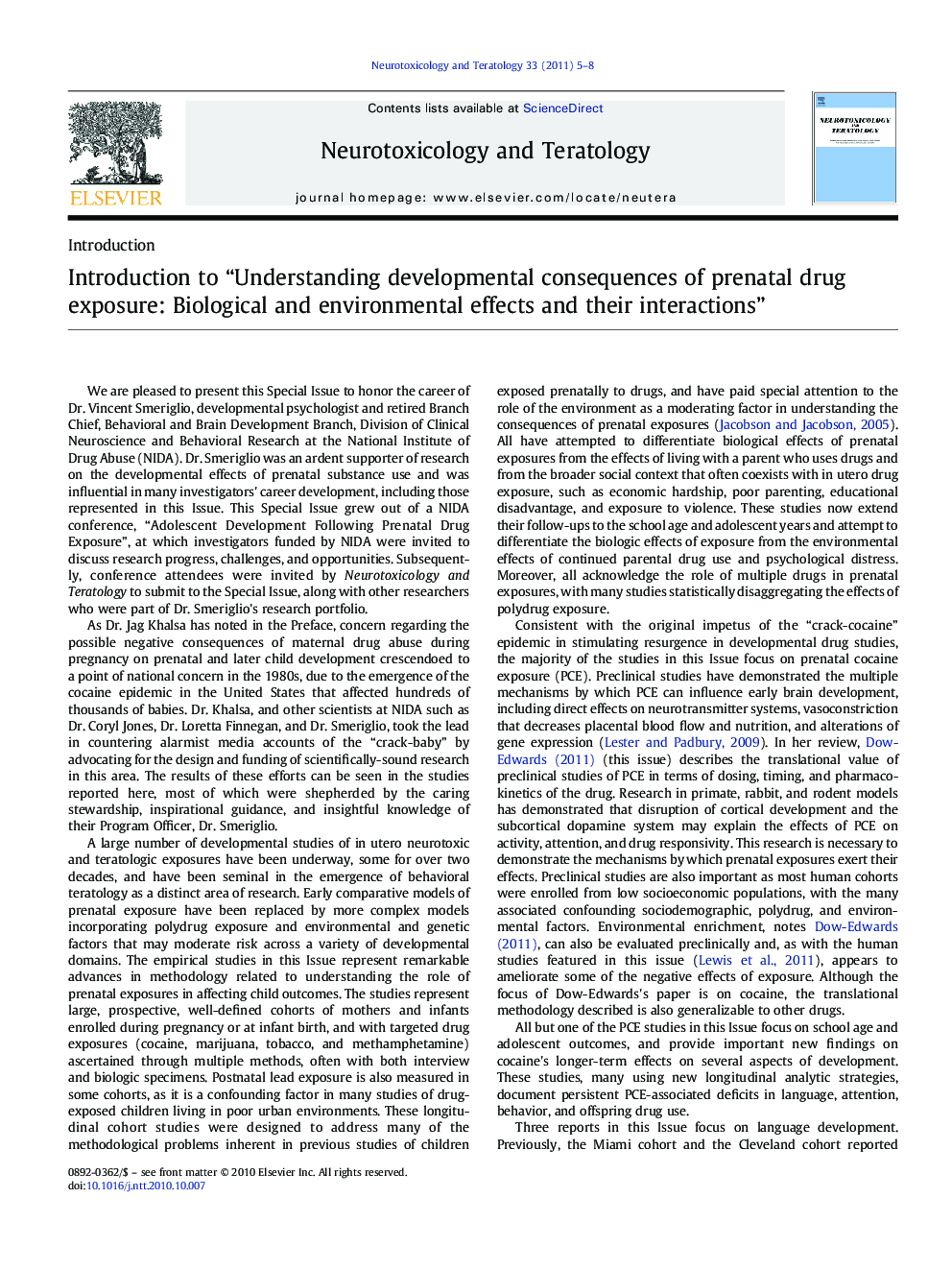Introduction to “Understanding developmental consequences of prenatal drug exposure: Biological and environmental effects and their interactions”