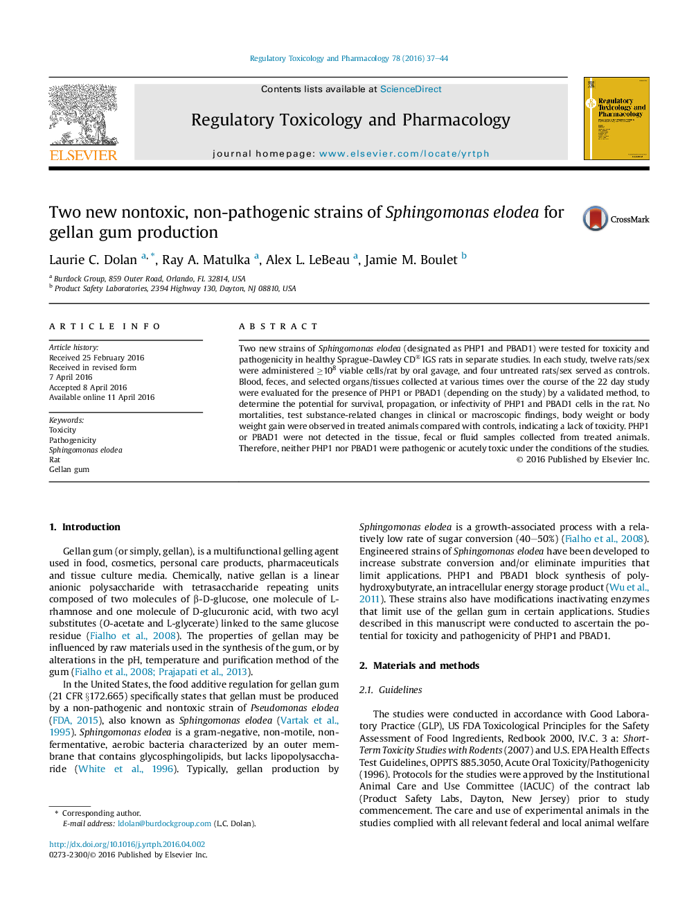 Two new nontoxic, non-pathogenic strains of Sphingomonas elodea for gellan gum production