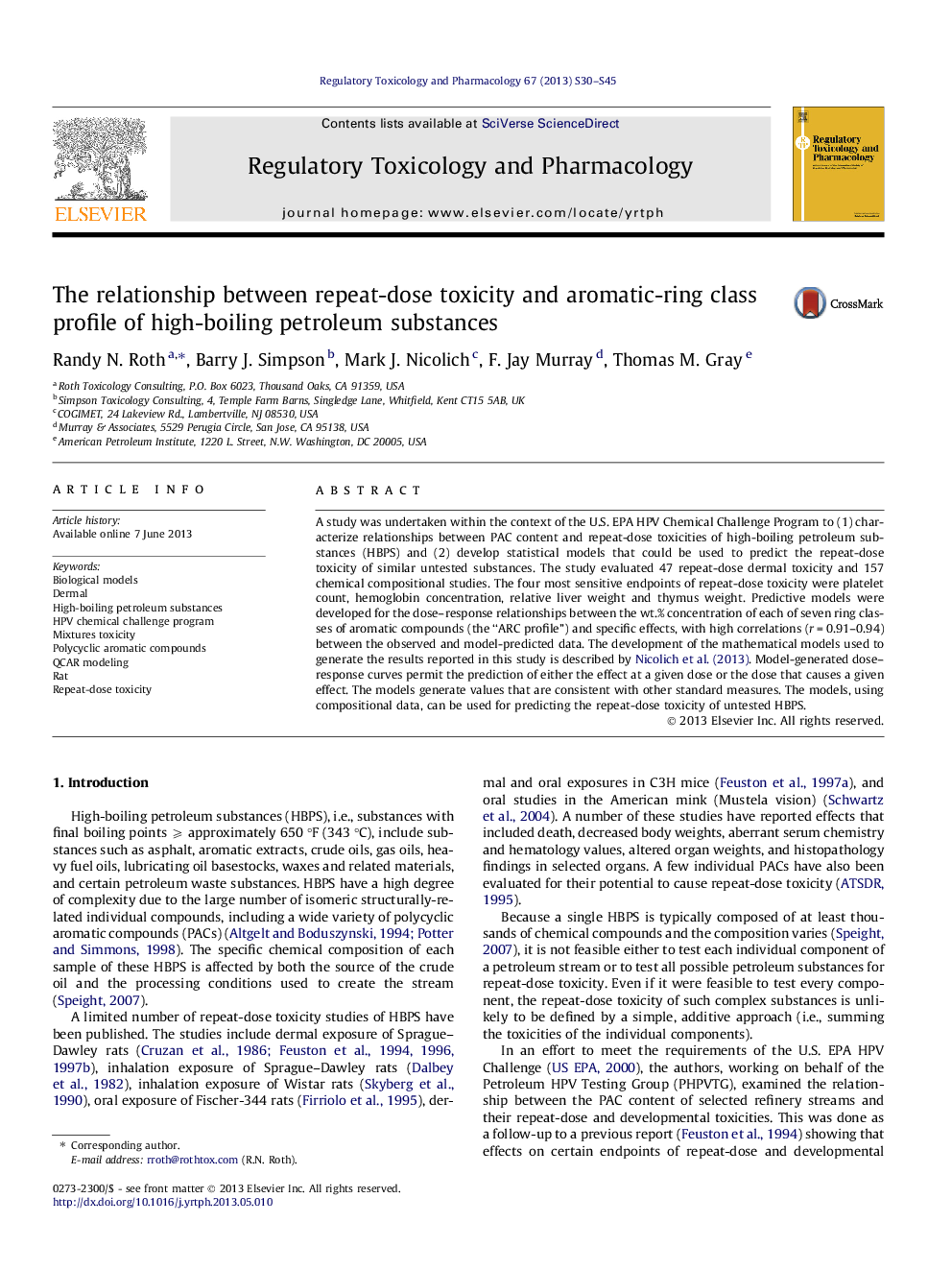 The relationship between repeat-dose toxicity and aromatic-ring class profile of high-boiling petroleum substances