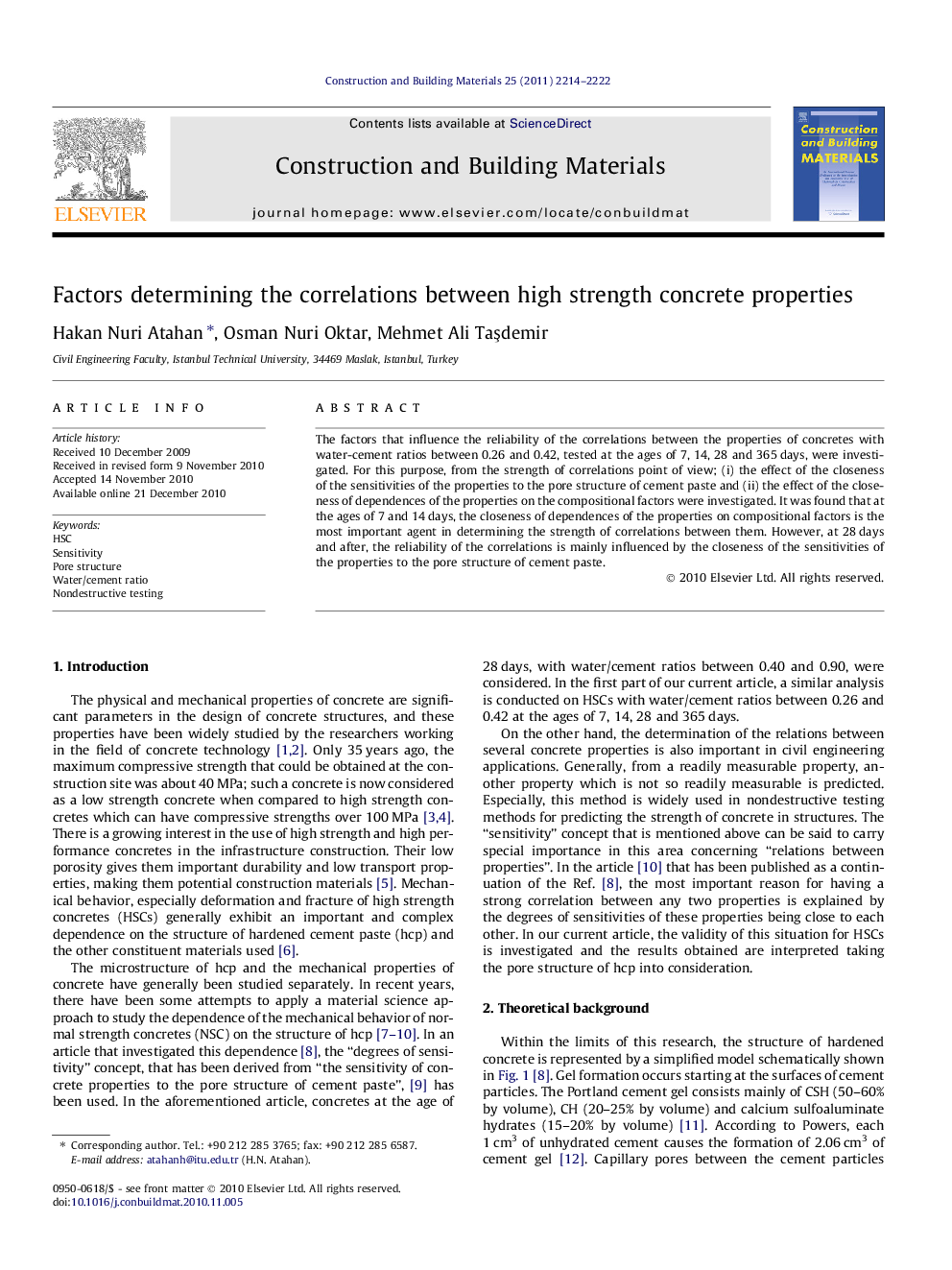 Factors determining the correlations between high strength concrete properties