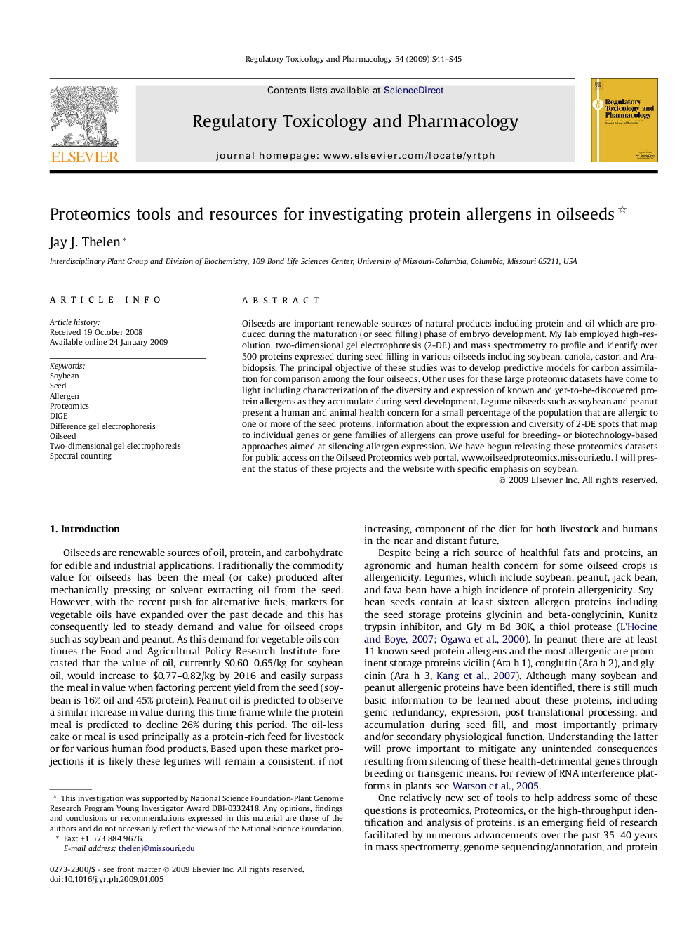 Proteomics tools and resources for investigating protein allergens in oilseeds 