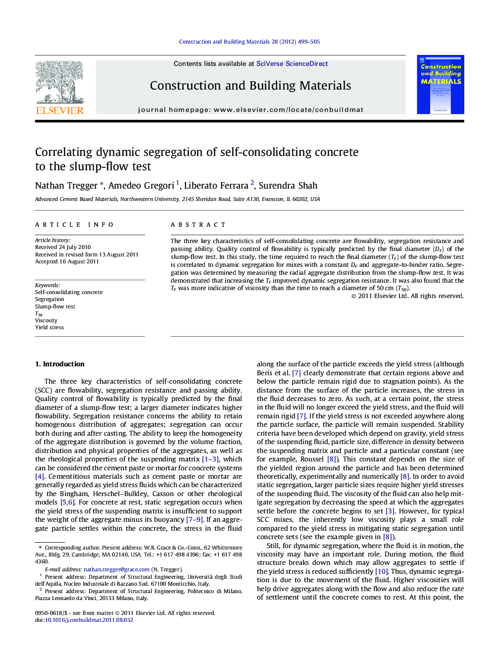 Correlating dynamic segregation of self-consolidating concrete to the slump-flow test