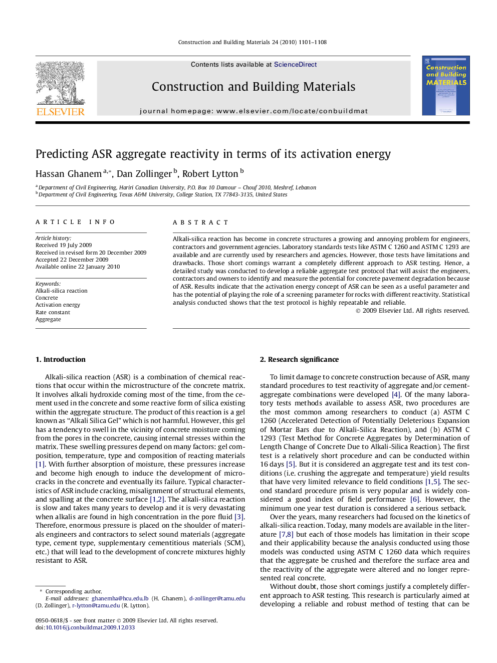 Predicting ASR aggregate reactivity in terms of its activation energy