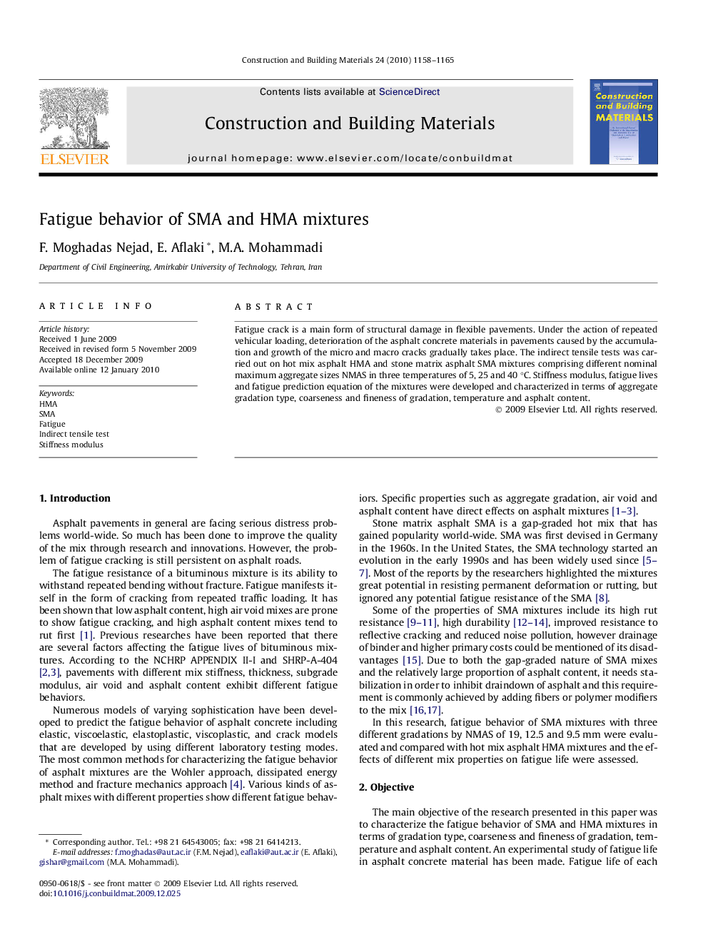 Fatigue behavior of SMA and HMA mixtures