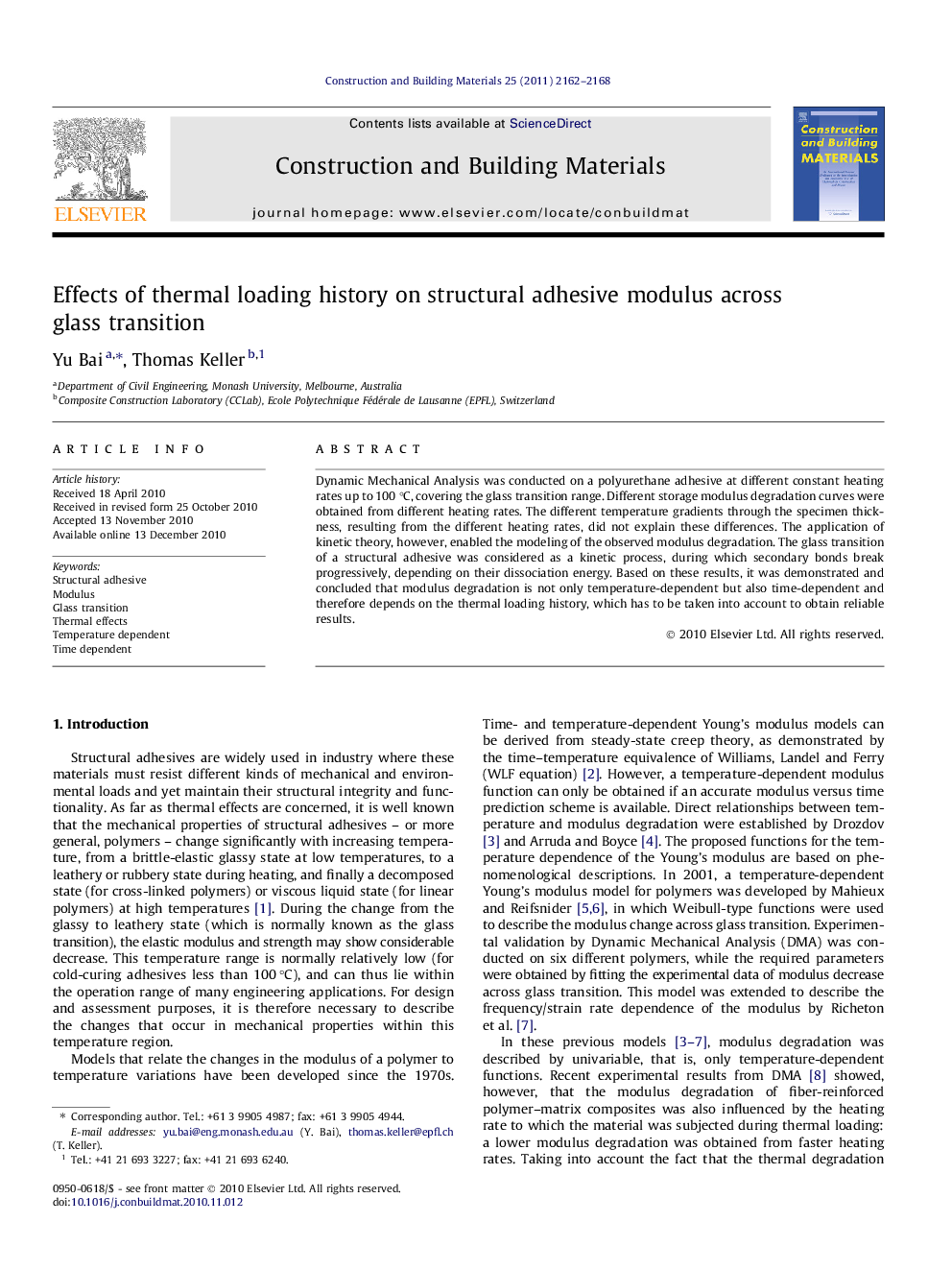 Effects of thermal loading history on structural adhesive modulus across glass transition