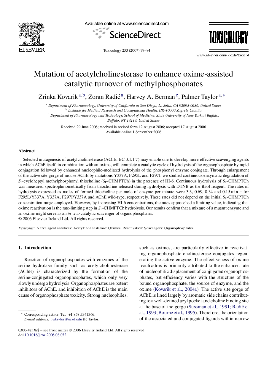 Mutation of acetylcholinesterase to enhance oxime-assisted catalytic turnover of methylphosphonates