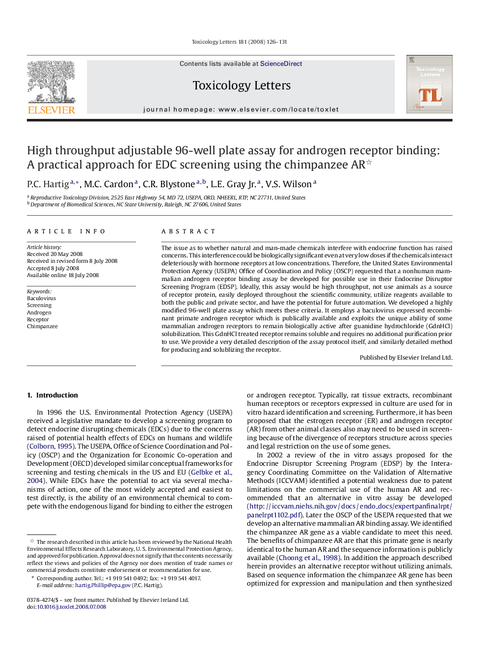 High throughput adjustable 96-well plate assay for androgen receptor binding: A practical approach for EDC screening using the chimpanzee AR 