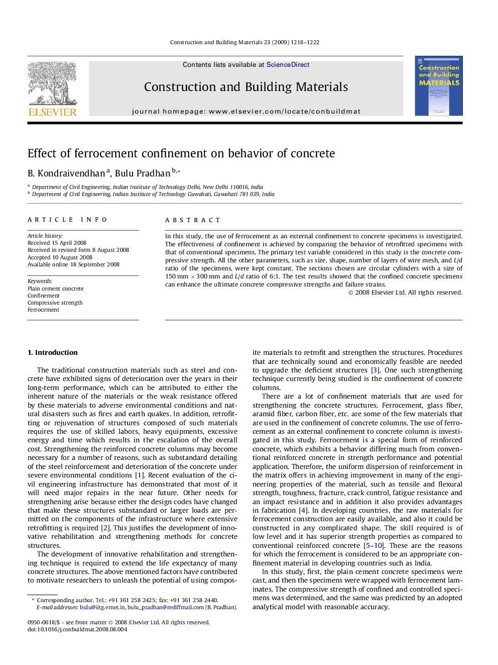 Effect of ferrocement confinement on behavior of concrete