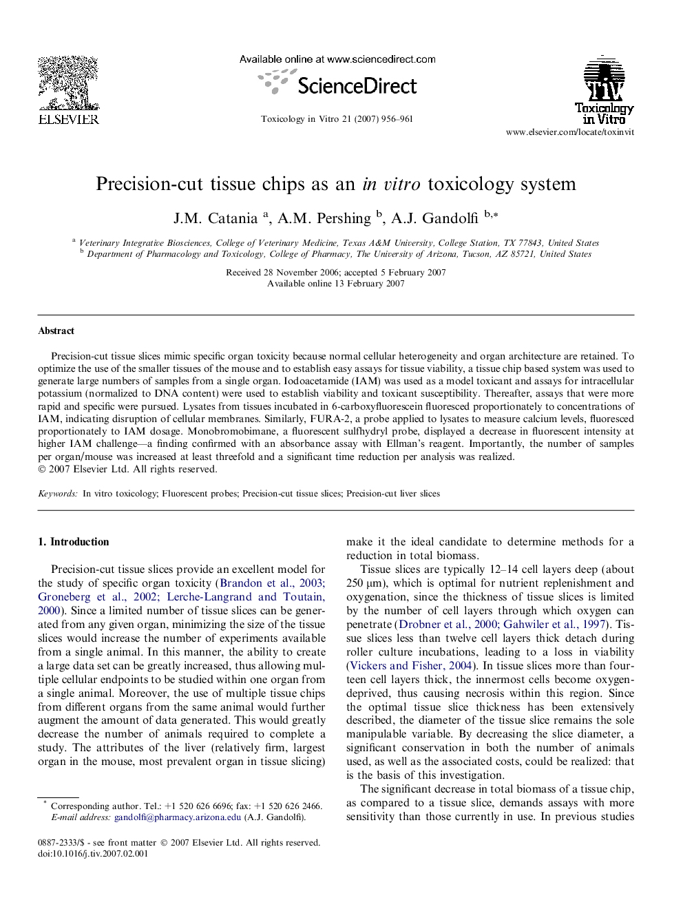 Precision-cut tissue chips as an in vitro toxicology system