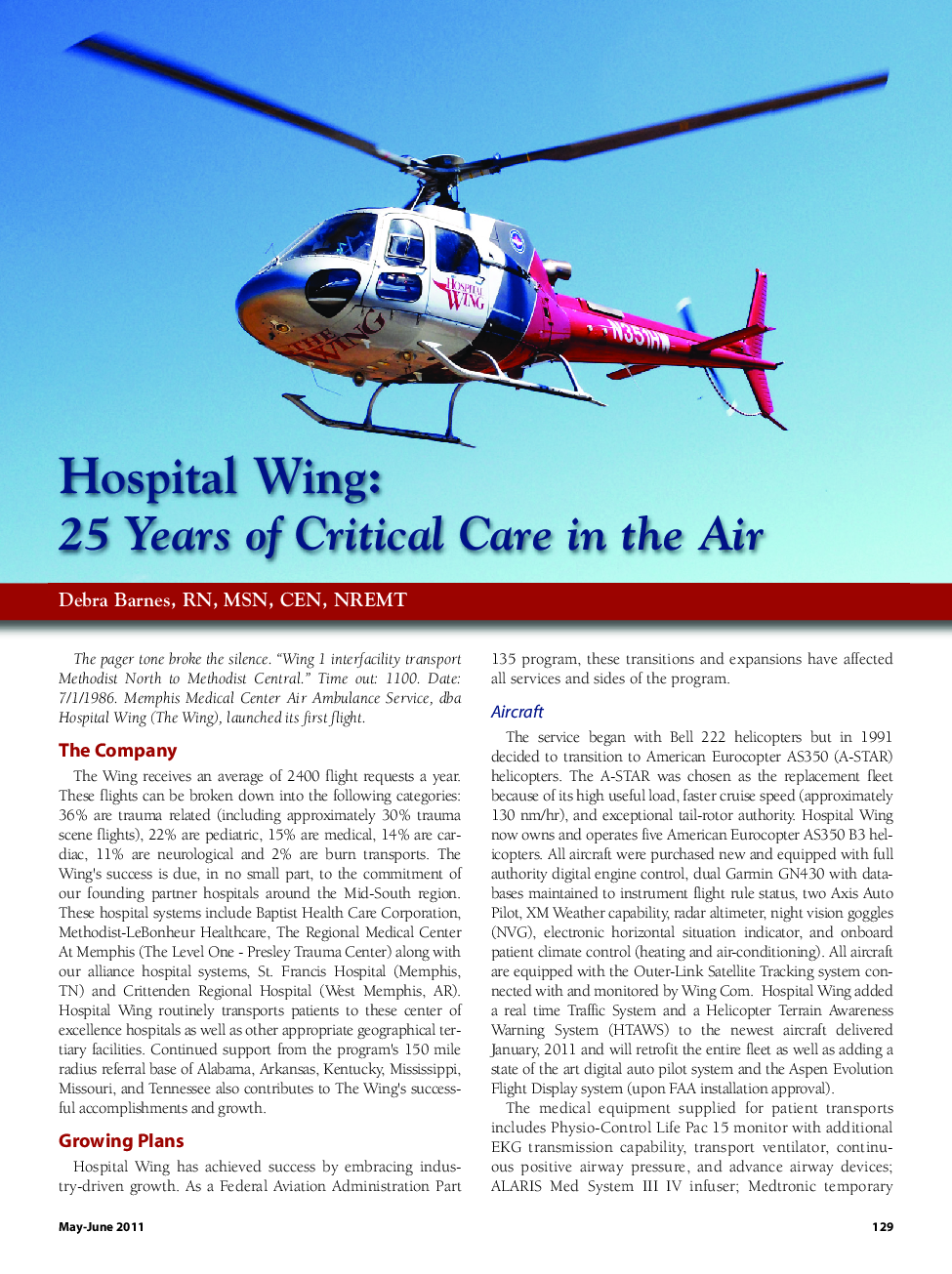 Hospital Wing: 25 Years of Critical Care in the Air