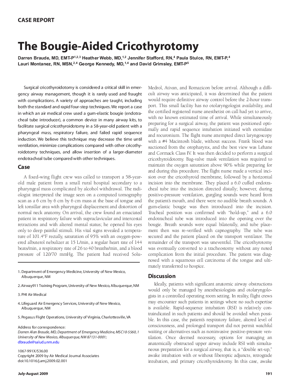 The Bougie-Aided Cricothyrotomy