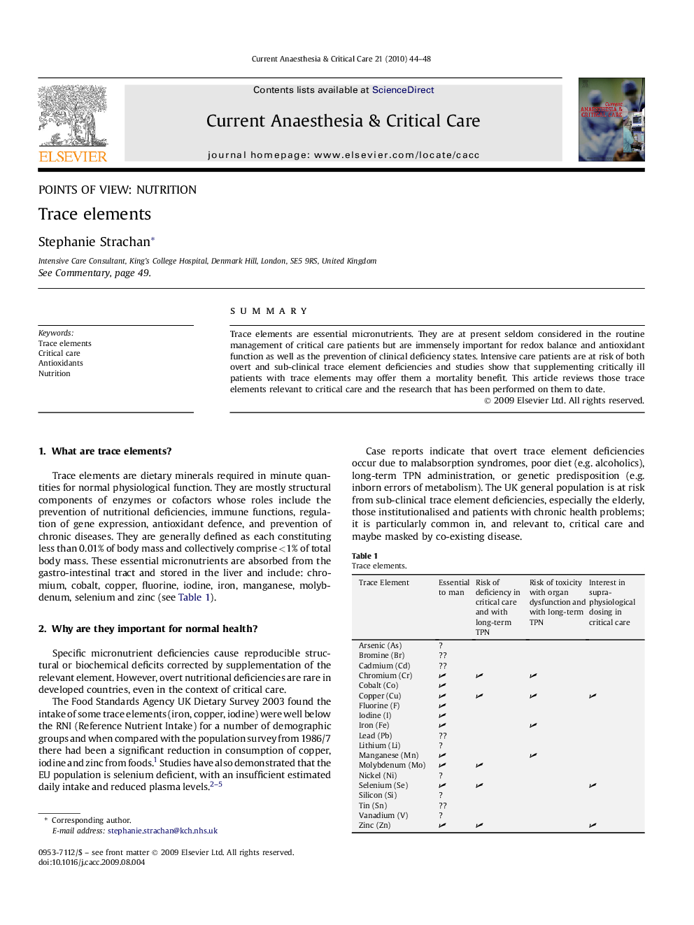 Trace elements