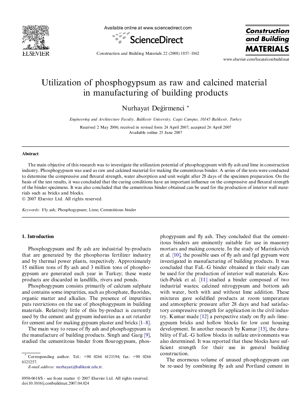 Utilization of phosphogypsum as raw and calcined material in manufacturing of building products