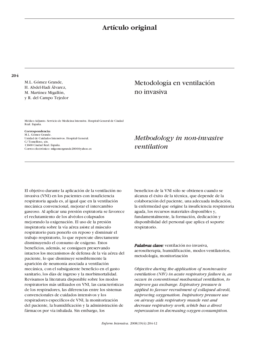 MetodologÃ­a en ventilación no invasiva