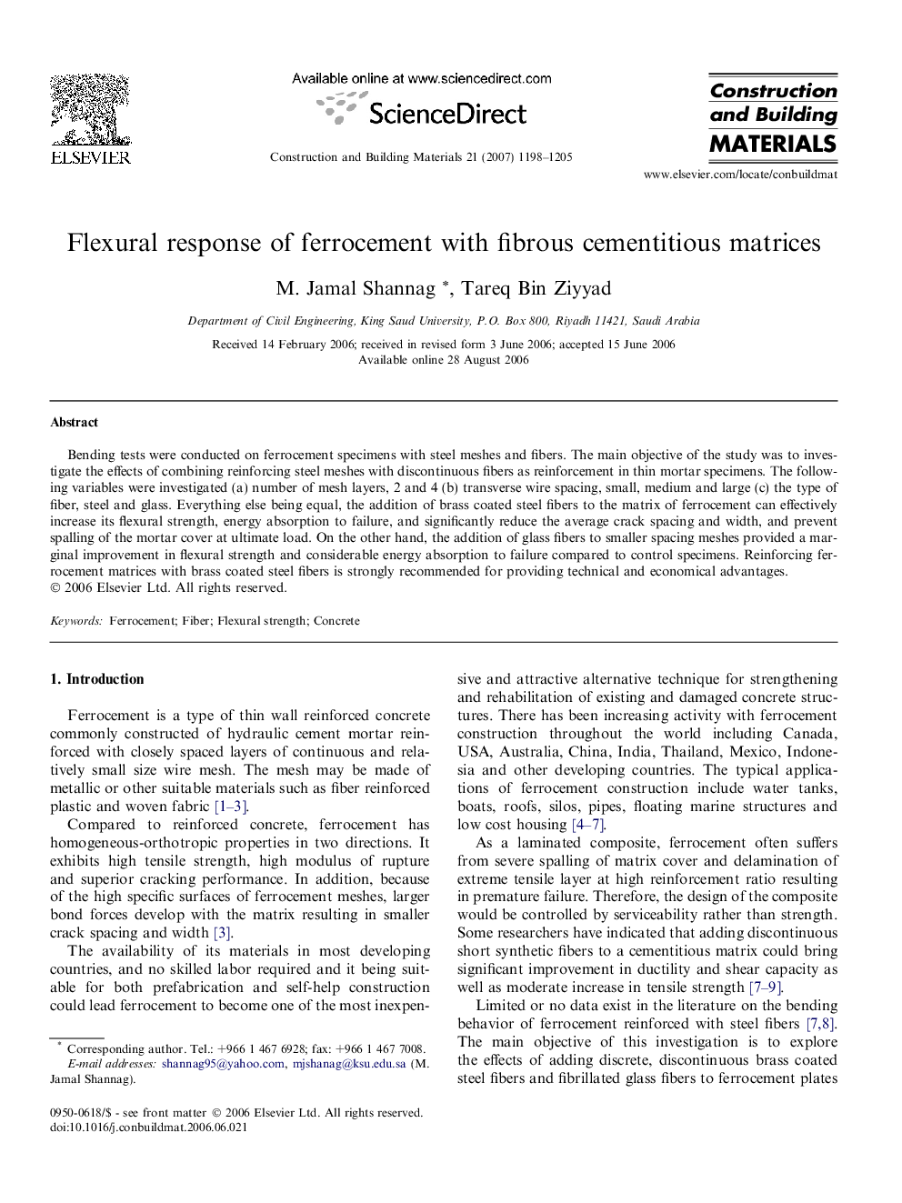 Flexural response of ferrocement with fibrous cementitious matrices